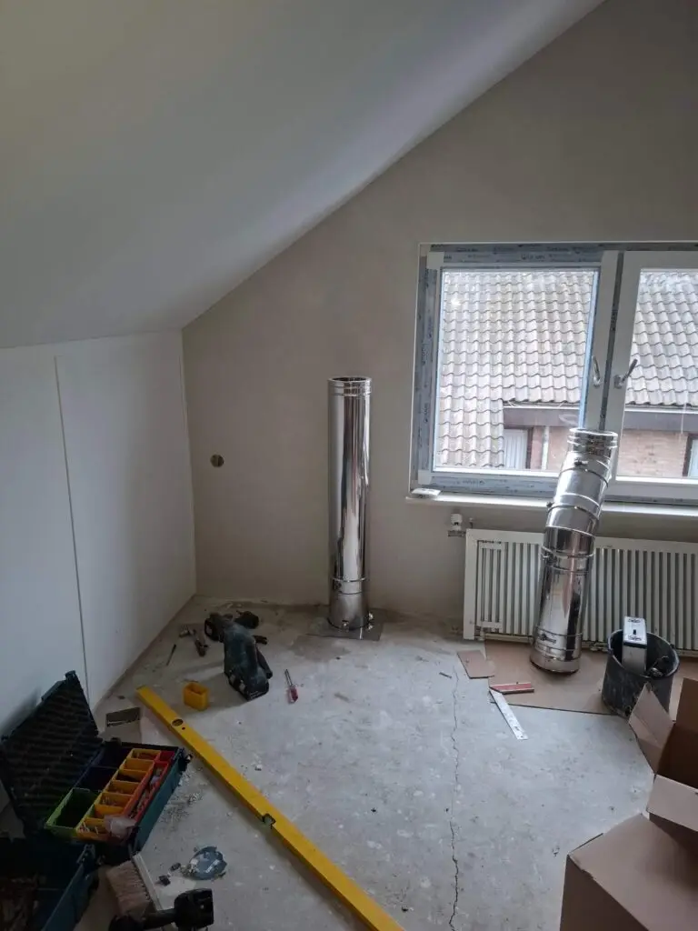 dubbelwandig rookkanaal 2e verdieping zonder omkokering