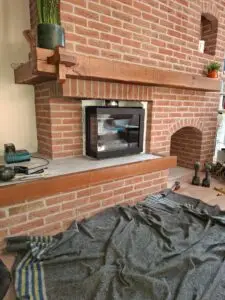 Wanders S60 Hoek Links zijaanzicht met 3 zijdig kader geinstalleerd met isolatie wol aan zijkanten