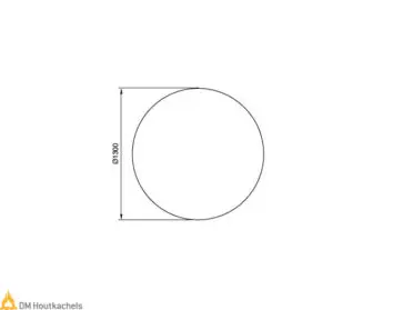 Contura vloerplaat voor serie C 500/600/800 Style in zwart, met een ronde vorm en maat Ø1300 voor gebruik onder een draaiplateau van 360 graden.