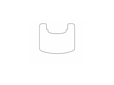 Een technische lijntekening van een wegneembare Contura vloerplaat voor de C 900 Style-serie, uitgevoerd in 6 mm dik glas en met afgeronde voorkant.