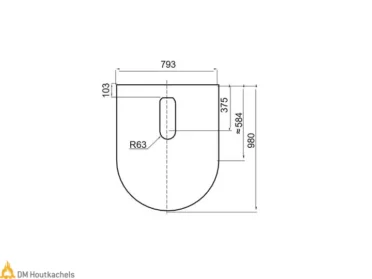 Technische tekening van een Contura vloerplaat voor serie C 500/600/800 Style met draaiplateau 360°, in zwart staal en afmetingen 793 x 980 mm.