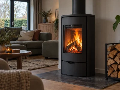Gas besparen met een houtkachel door de woonkamer lokaal te verwarmen